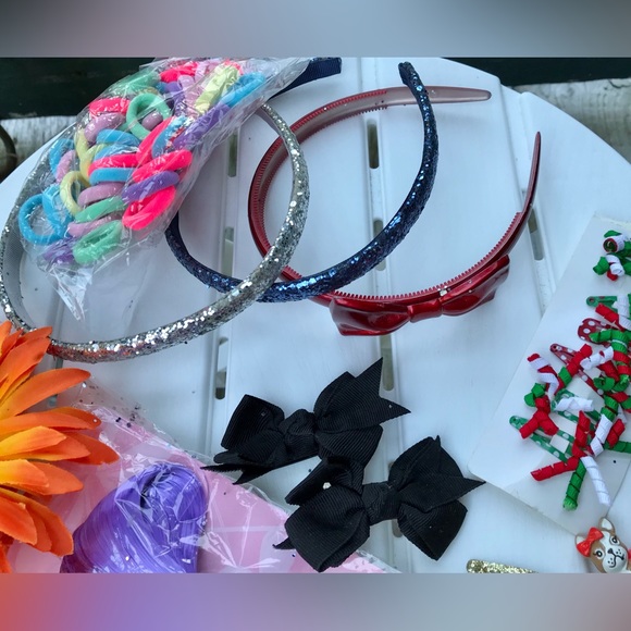 Lot GYMBOREE HARAJUKU HaIr Barrett Headbands Clips Purple Fake Hair Piece - Picture 2 of 10